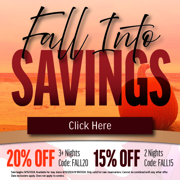 a flyer for a fall into savings event